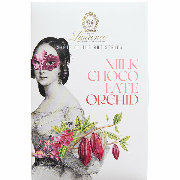 Шоколад молочный с орхидеей Laurence Art 44% какао, 80г
