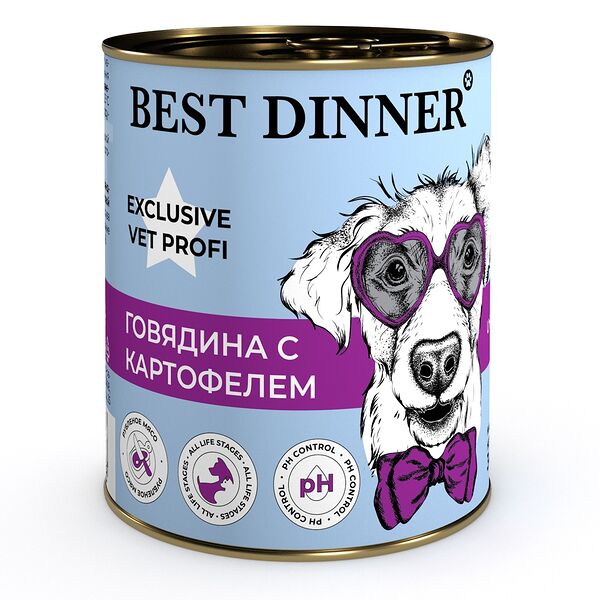 Корм Best Dinner Urinary Vet Profi для собак всех пород с профилактикой мочекаменной болезни с говядиной и картофелем