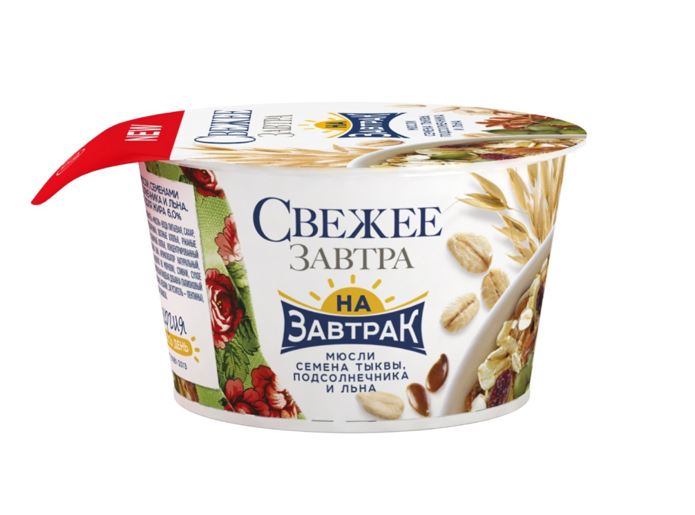 

Йогурт Свежее завтра мюсли и семена тыквы, подсолнечника, льна 6% 150 г