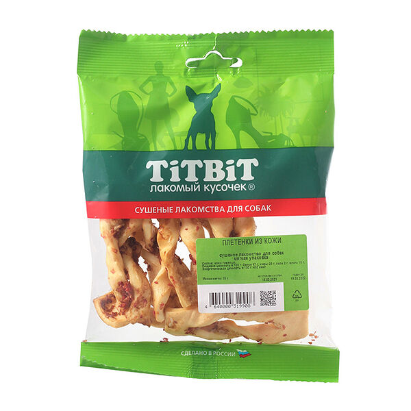 Лакомство для собак Titbit Плетенки из кожи 35 г