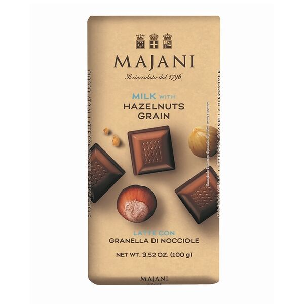 Шоколад молочный Majani с фундуком 100г, Италия