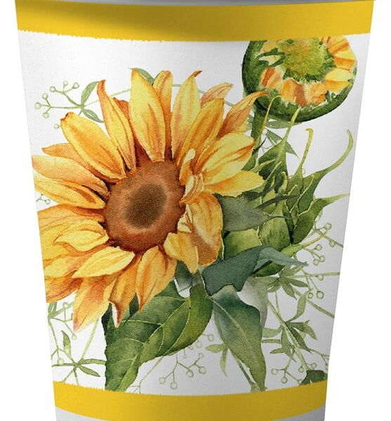 Набор бумажных стаканов Свежий ветер Подсолнухи 250мл*6шт