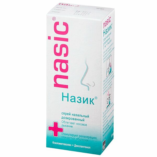 Назик спрей назальный 0.1 мг/доза + 5 мг/доза 10 мл