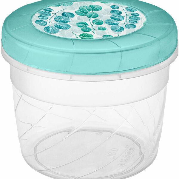 Банка Бытпласт с завинчивающейся крышкой с декором 800мл