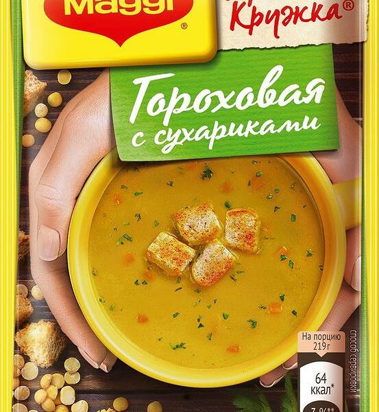 Суп Maggi Горячая кружка гороховый с сухариками, 19г