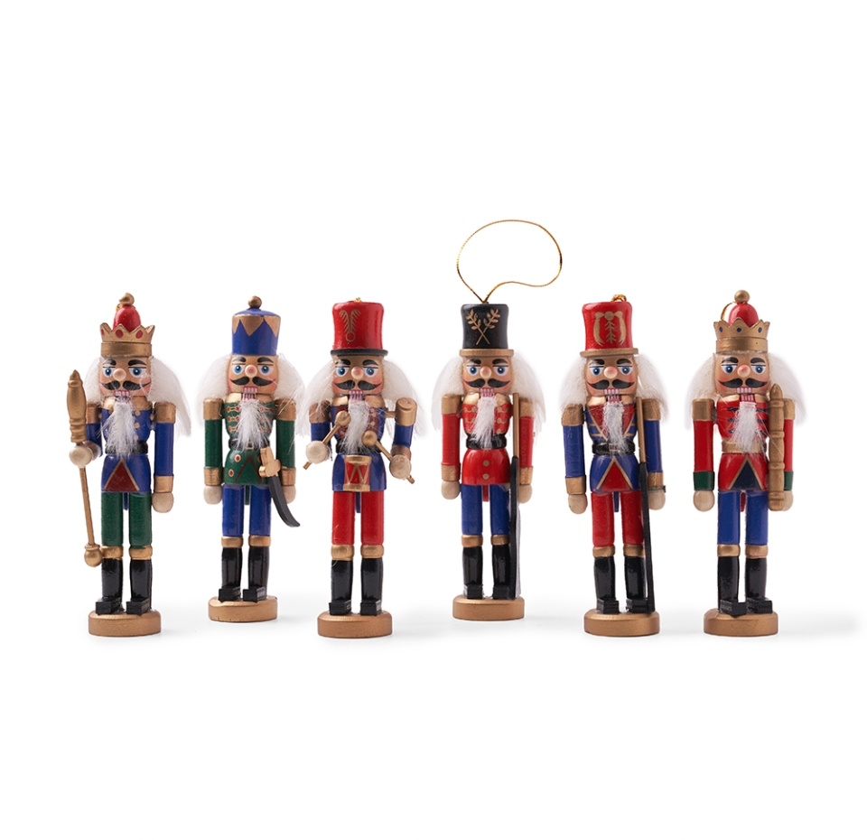 

Набор игрушек для елки Sigro Щелкунчик в ассортименте 4х3х13см дерево, упаковка 6 шт