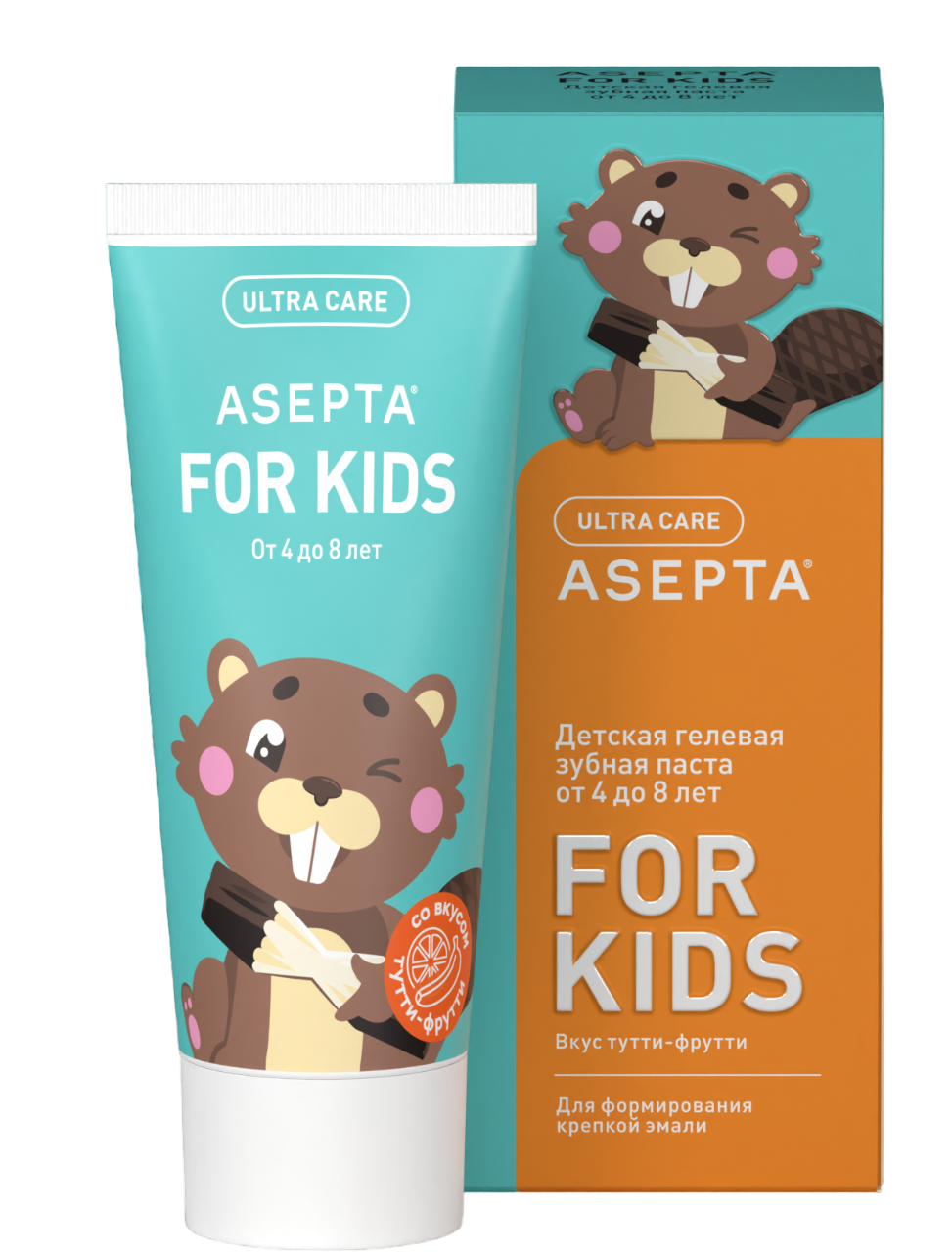 

Зубная паста детская Asepta Ultra Care For Baby гелевая от 4 до 8 лет тутти-фрутти 50 мл