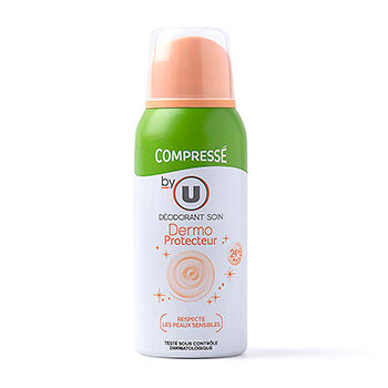 Дезодорант компрессионный-спрей U Dermo Protecteur By усиленная защита от пятен и белых следов, 24 часа, 100мл, Франция