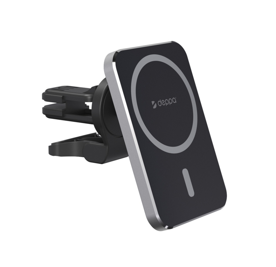 

Автомобильный держатель Deppa Mage Safe Qi для iPhone магнитный черный