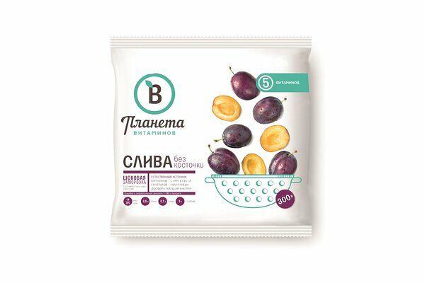 Слива Планета Витаминов кусочками замороженная 300 г(Продукт замороженный)