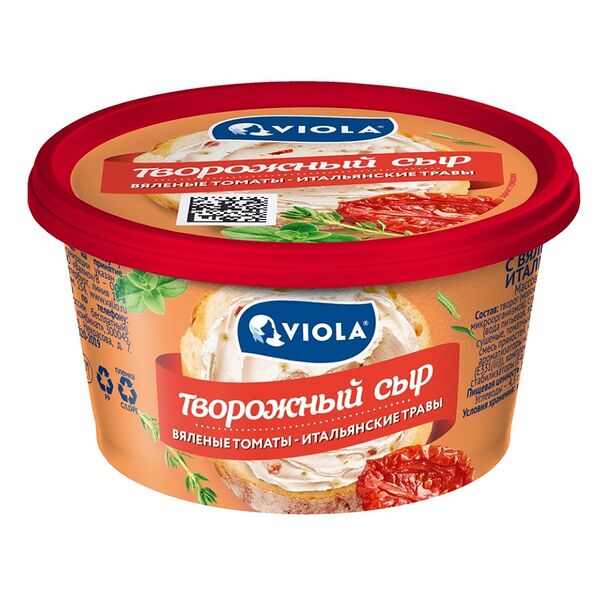 Сыр творожный Viola с вялеными томатами и итальянскими травами 64%