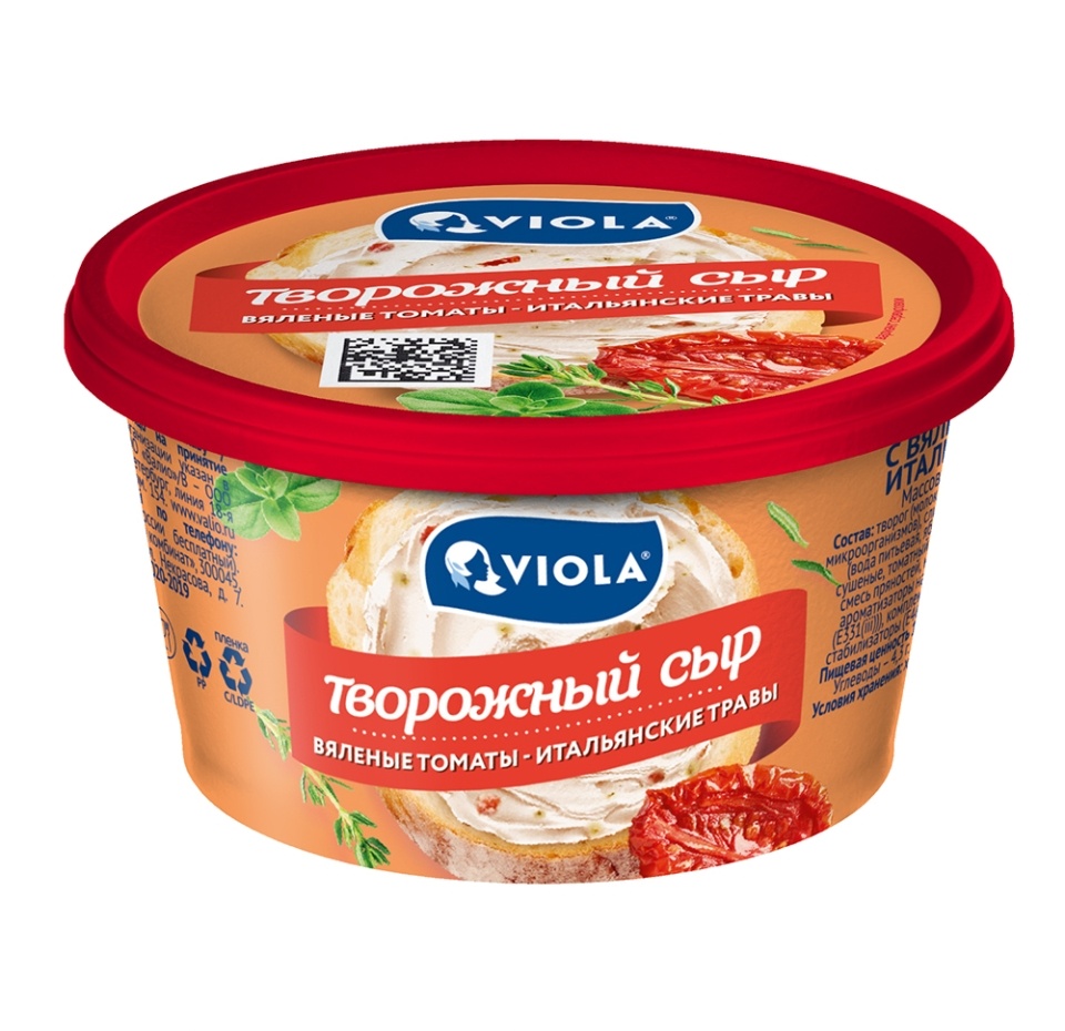 

Сыр творожный Viola с вялеными томатами и итальянскими травами 64% 150 г