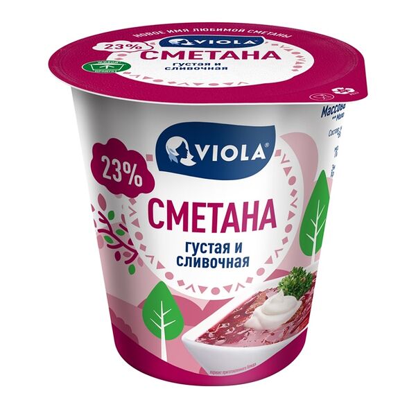 Сметана Viola густая и сливочная 23%