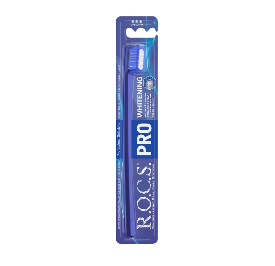 

Зубная щетка R.O.C.S. Pro whitening средняя, цвет в ассортименте