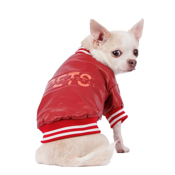 Куртка из кожзама для собак XS бордовый (унисекс)