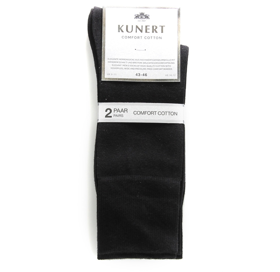 

Носки мужские Kunert Comfort Cotton черные, размер 43-46, 2 пары
