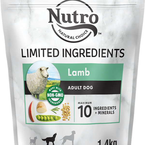 Корм сухой для взрослых собак NUTRO Ягненок и экстракт розмарина, при чувствительном пищеварении