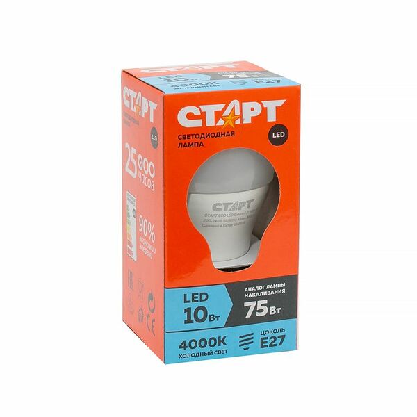 Лампа светодиодная СТАРТ 10W E27 холодная