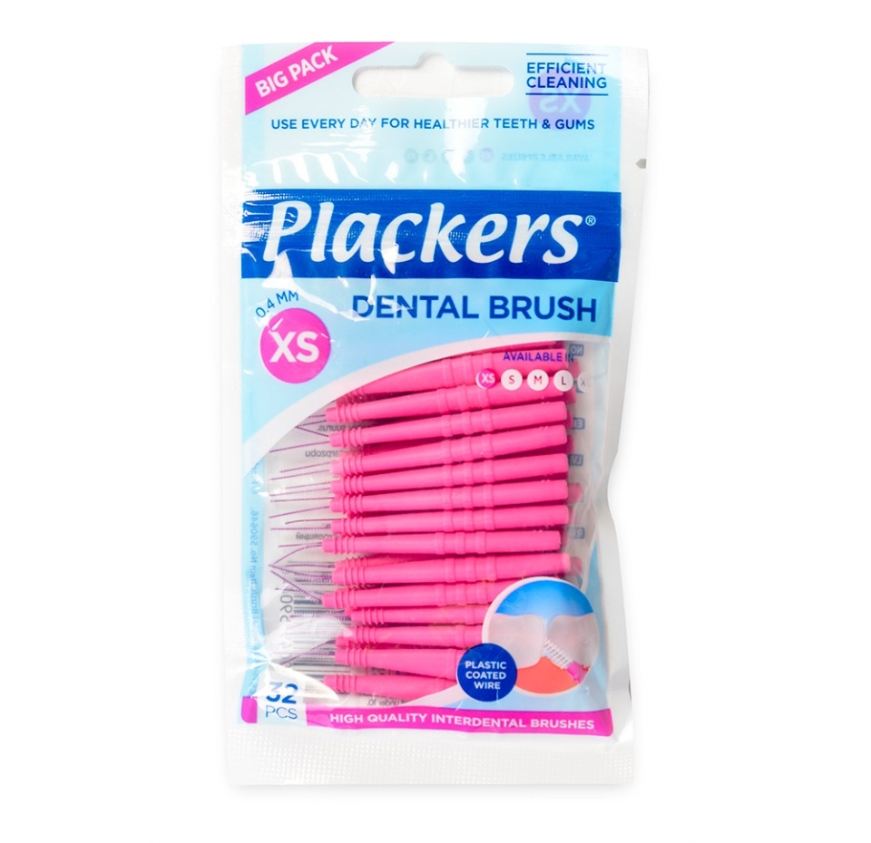 

Ершики межзубные Plackers Dental Brush XS 0,4 мм, 32 шт, Китай