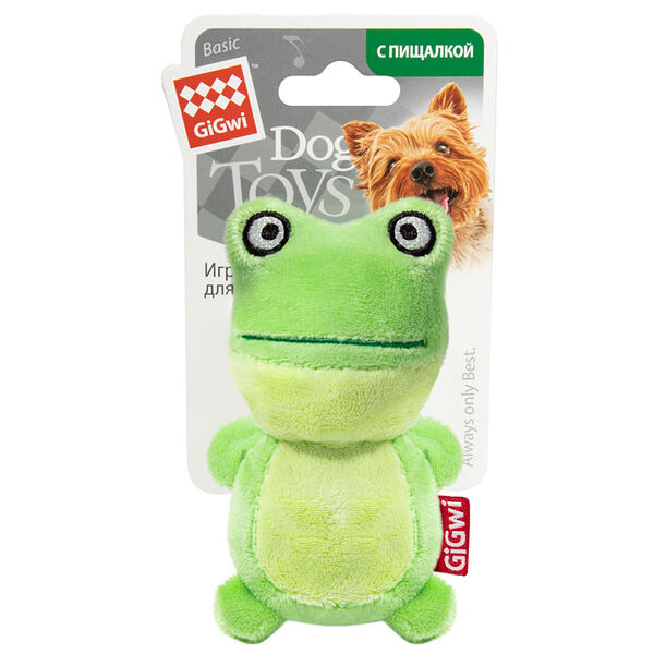 Игрушка для собак Gigwi лягушка с пищалкой