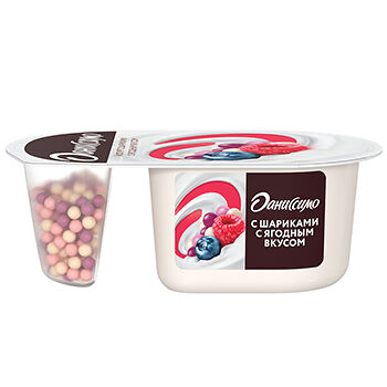 Йогурт Даниссимо Фантазия с хрустящими шариками с ягодным вкусом 6,9% 105г