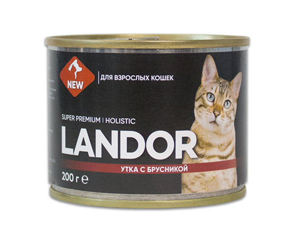 Корм для кошек LANDOR утка с брусникой 200 г