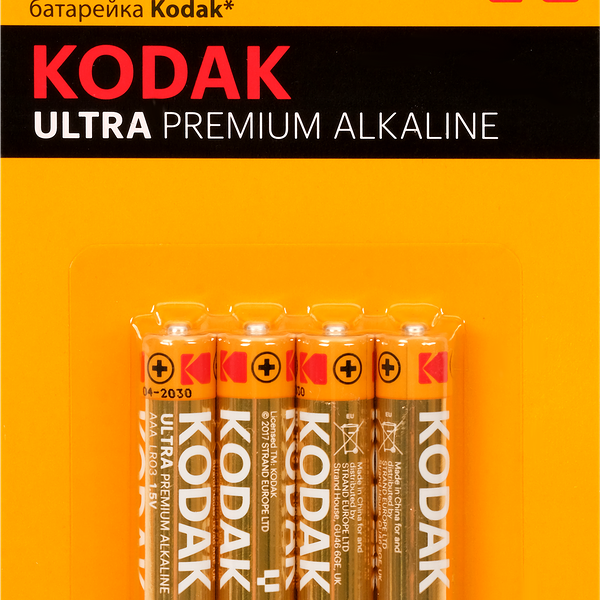 Батарейки KODAK Ultra Premium Alkaline LR03-4BL K3A-4 U Б0005128, 4 шт.
