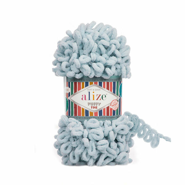 Пряжа Alize 'Puffy Fine' 100г 14м (100% микрополиэстер)(500 серый)