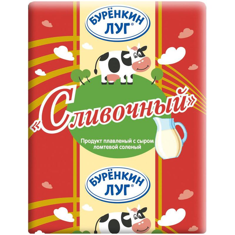 

Продукт плавленый с сыром Буренкин Луг Сливочный соленый 54%, с змж 70 г