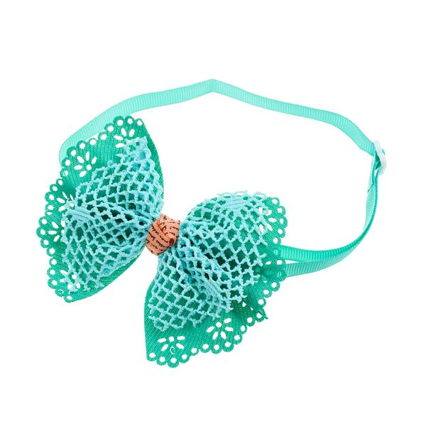 Галстук-бант бирюзовый с рюшами