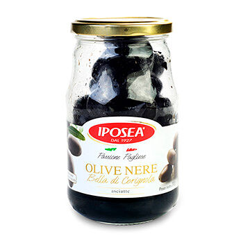 Оливки черные белла чериньола с косточкой без жидкости, Iposea