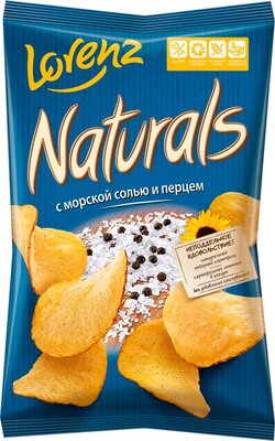 Чипсы картофельные Naturals с морской солью и перцем