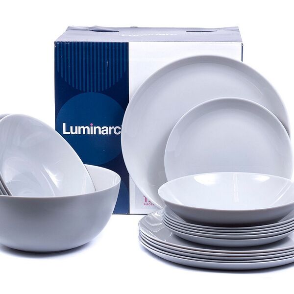 Набор посуды стеклокерамический Diwali granit 19 пр 18 тарелок 19/20/25см салатник 21см (арт P2920, код 187737)