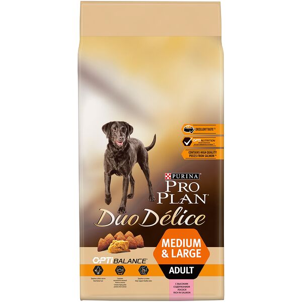Pro Plan Duo Delice Medium & Large для взрослых собак средних и крупных пород Лосось, 10 кг.