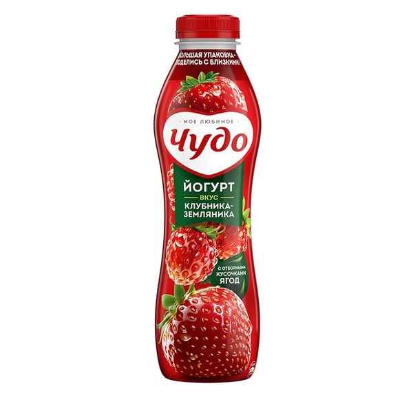 Йогурт питьевой Чудо Клубника-Земляника 1,9%