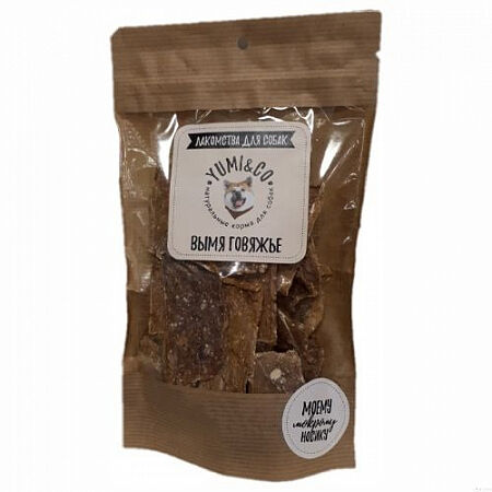Лакомство YUMI&CO Вымя говяжье д/соб 80 г