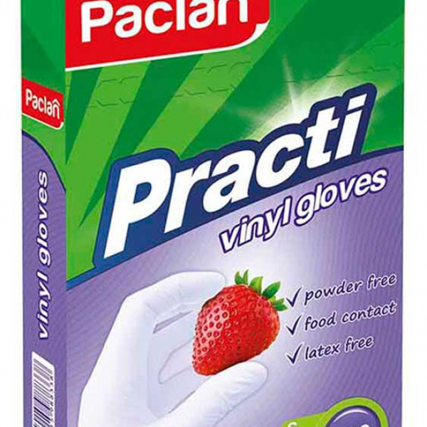 Перчатки Paclan виниловые, 10 шт/ 5 пар, размер М
