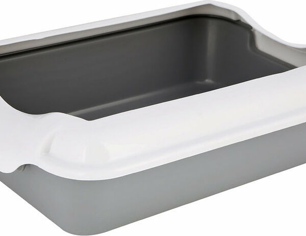 Туалет для кошек Homecat Бюджет с бортиком серый, 37x27x11.5 см