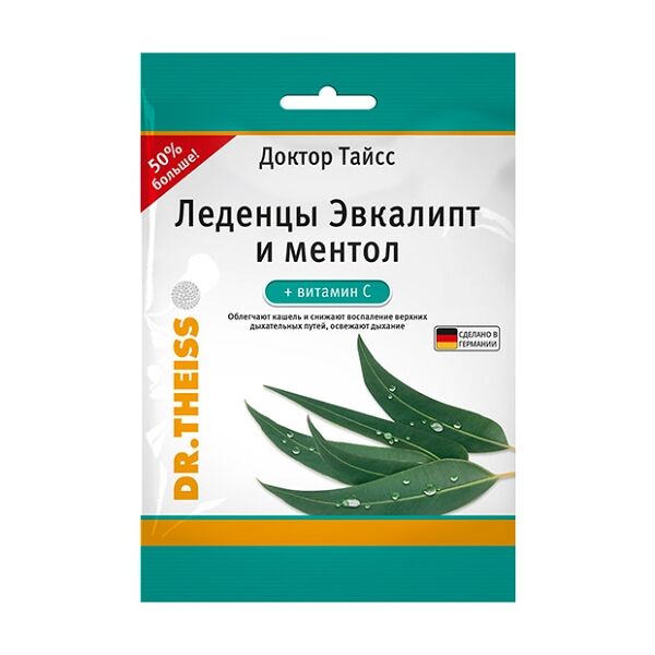 Dr.Theiss Доктор Тайсс Леденцы с витамином C Эвкалипт и ментол 75 г