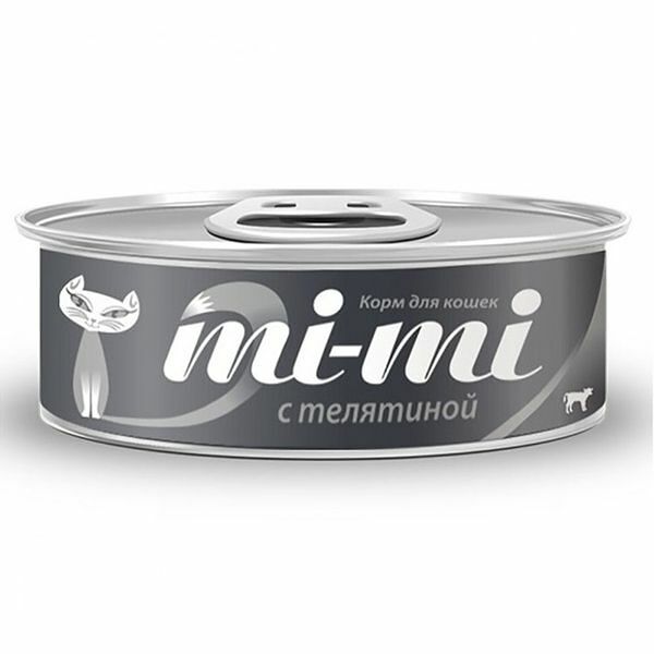 Корм для кошек MI-MI Кусочки в желе телятина банка