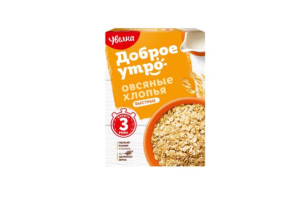 Хлопья овсяные Увелка Доброе утро быстрые