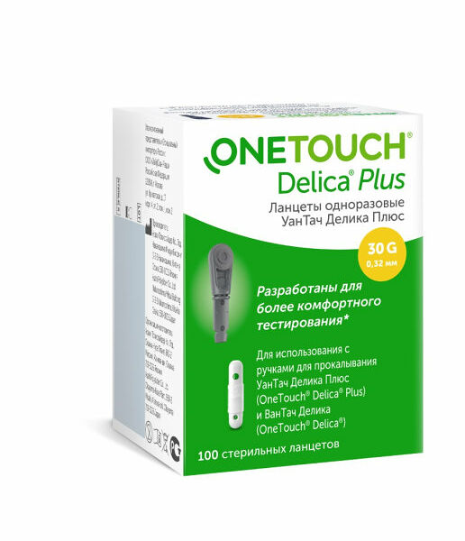OneTouch Ланцеты одноразовые Делика Плюс 100 шт