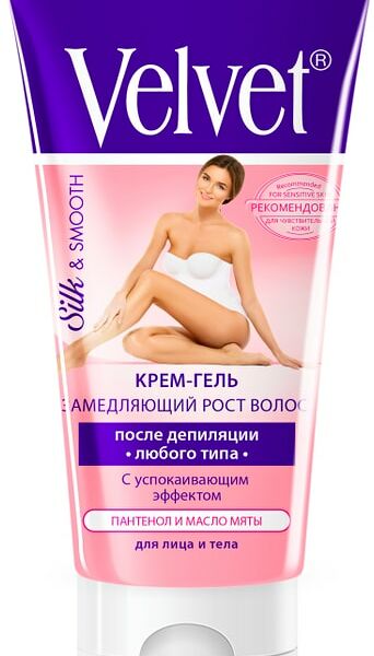 Крем-гель после депиляции Velvet замедляющий рост волос с успокаивающим эффектом 200мл