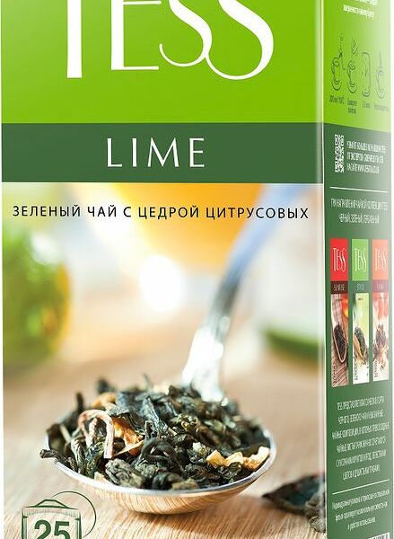 Чай зелёный Tess Lime, 25 пакетиков, 37.5г