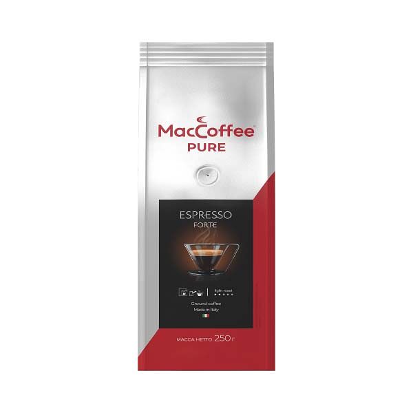 Кофе МакКофе Pure Espresso Forte 250гр Молотый Жареный пакет