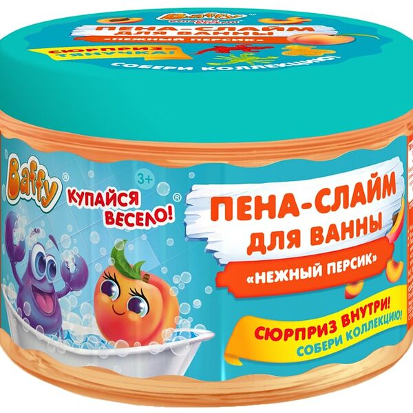 Пена-слайм для ванны Baffy с сюрпризом Нежный персик 300мл