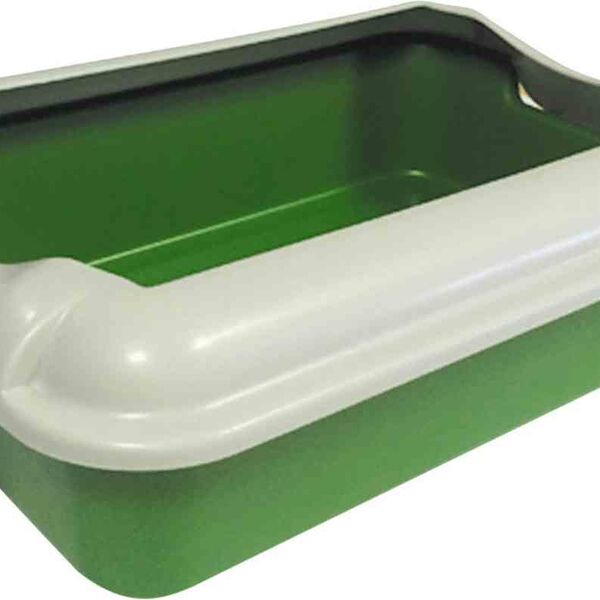 Туалет для кошек прямоугольный Atlantis Plast со съемным бортом, цвет в ассортименте, 430×330×125 мм