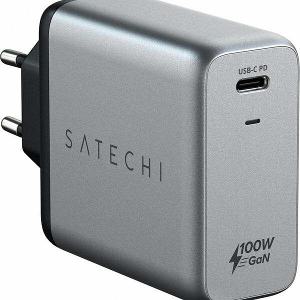 Зарядное устройство Satechi Compact Charger GaN Power,  серый космос (ST-UC100WSM-EU)