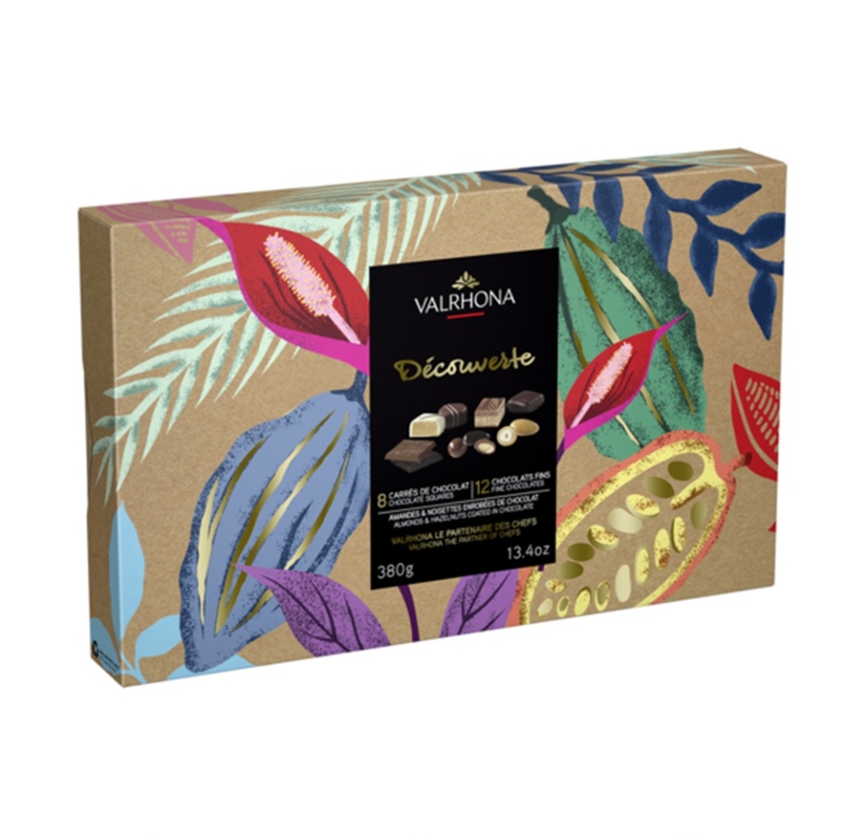 

Шоколадные конфеты Valrhona "Ассорти" из шоколадных карре, шоколадных конфет, драже из фундука и миндаля в шоколаде 380г, Франция