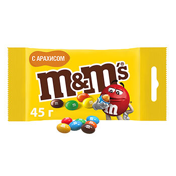 Конфеты M&M's драже с арахисом и молочным шоколадом, 45г